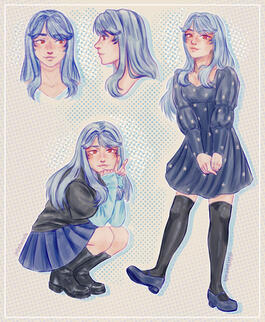 Colored character page fullbody and busts
