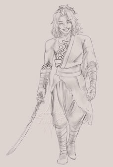 Full-body clean sketch commission